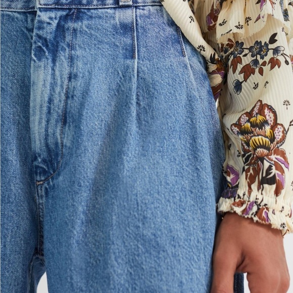 NWT Edwin Anthropology Isla Jeans Crush Size 31 Ankle Length Pleated High Waist - Picture 10 of 16